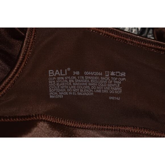 BALI NEW $44 Double Support Soft Touch Back‎ Smoothing Wirefree Bra Brown 34B - Picture 3 of 3